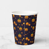 Orange Pumpkin Spooky ein Halloween-Party Pappbecher (Rechts)