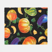 Orange Pumpkin, Striped Zucchini, blue eggplant on Fleecedecke (Vorderseite (Horizontal))