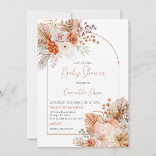 Orange Pumpkin Truck Baby Dusche Einladung