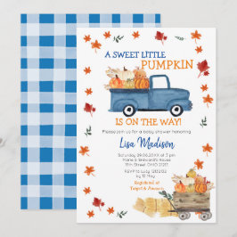 Orange Pumpkin Truck Baby Shower Girl Einladung