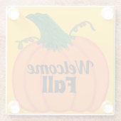 Orange Pumpkin Welcome Fall Glasuntersetzer (Rückseite)