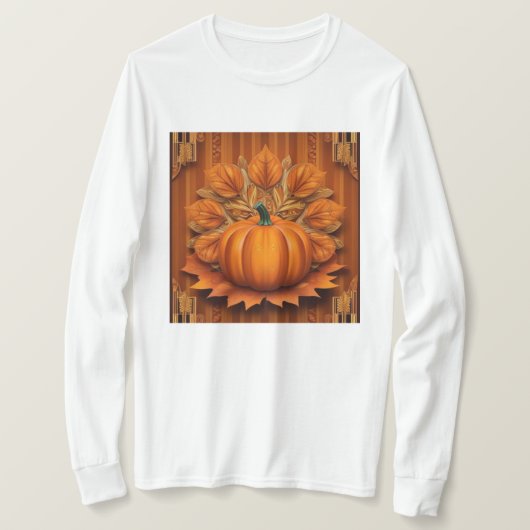 Orange Pumpkin White T - Shirt (Design vorne)