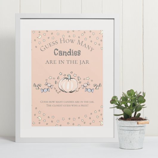 Orange Pumpkin Wie viele Candies Baby Duschgame Poster
