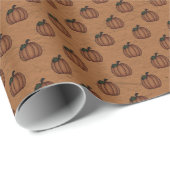 Orange Pumpkin Wrapping Paper Geschenkpapier (Rolleneckpunkt)