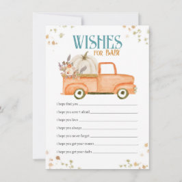 Orange Pumpkin wünscht sich Baby-, Baby-Duschmitte Mitteilungskarte