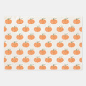 Orange Pumpkins auf Beige Geschenkpapier (Vorderseite)