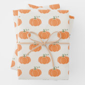 Orange Pumpkins auf Beige Geschenkpapier Set (Beispiel)
