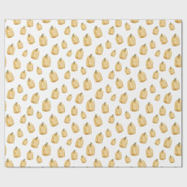 Orange Pumpkins Autumn Watercolor Rustic Geschenkpapier