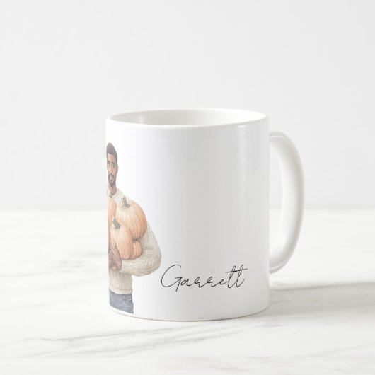 Orange Pumpkins Black Man Kaffeetasse (VorderseiteRechts)