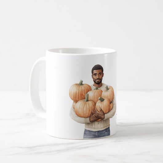 Orange Pumpkins Black Man Kaffeetasse (Vorderseite Links)