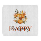 Orange Pumpkins & Blume Fall Erntedank Schneidebrett (Vorderseite)