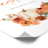 Orange Pumpkins Florals Fall Willkommen bei Hochze Poster (Ecke)