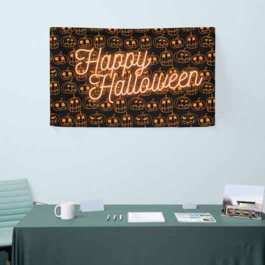 Orange Pumpkins Halloween Pattern Banner (Messeveranstaltung)