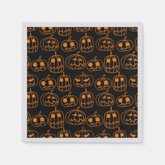 Orange Pumpkins Halloween Pattern Serviette (Vorderseite)