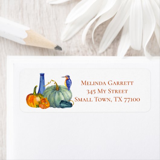 Orange Pumpkins Happy Fall Farm Custom Label (Insitu)