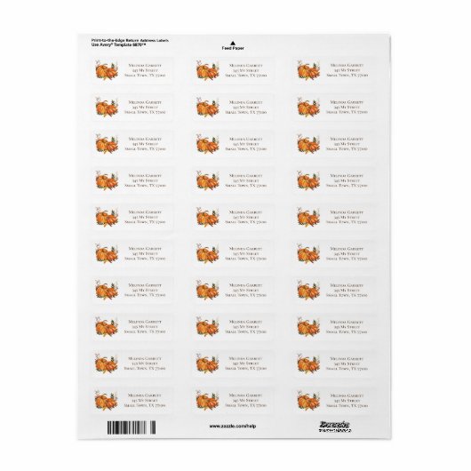 Orange Pumpkins Happy Fall Farm Custom Label (Vorne)