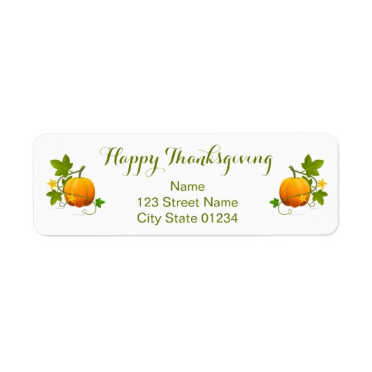 Orange Pumpkins Happy Thanksgiving Rücksendeadress (Vorne)