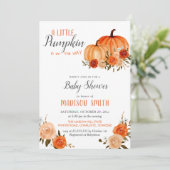 Orange Pumpkins Herbst | Babydusche Einladung (Stehend Vorderseite)