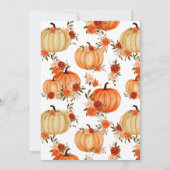 Orange Pumpkins Herbst | Babydusche Einladung (Rückseite)