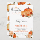 Orange Pumpkins Herbst | Babydusche Einladung (Vorne/Hinten)