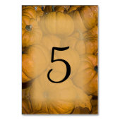 Orange Pumpkins Hochzeit im Herbst Tischnummern (Rückseite)