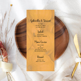 Orange Pumpkins Hochzeitmenü Menükarte