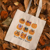 Orange Pumpkins mit Coquette Bows Square Totbeutel Tragetasche