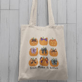 Orange Pumpkins mit Coquette Bows Square Totbeutel Tragetasche
