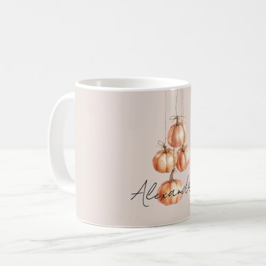 Orange Pumpkins on Strings Kaffeetasse (Vorderseite Links)