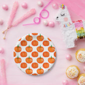 Orange Pumpkins Pattern Halloween-Erntedank Pappteller (Party)