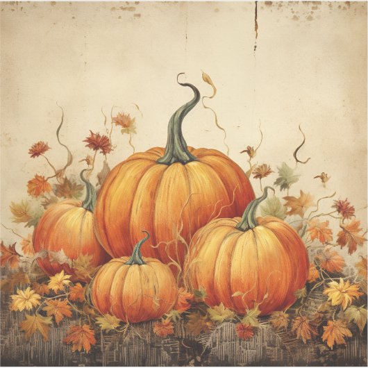 Orange Pumpkins Rustikaler Erntedank Herbst Aufkleber (Vorderseite)