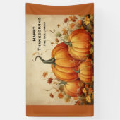 Orange Pumpkins Rustikaler Erntedank Herbst Banner (Vertikal)