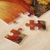 Orange Pumpkins Rustikaler Erntedank Herbst Puzzle (Seite)