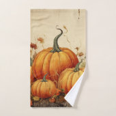 Orange Pumpkins Rustikaler Herbst Badhandtuch Set (Handtuch)