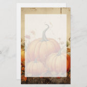 Orange Pumpkins Rustikaler Herbst Briefpapier (Vorne/Hinten)