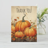 Orange Pumpkins Rustikaler Herbst Danke (Stehend Vorderseite)