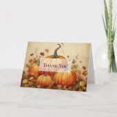Orange Pumpkins Rustikaler Herbst Dankeskarte (Vorderseite)