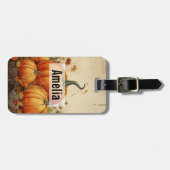 Orange Pumpkins Rustikaler Herbst Gepäckanhänger (Vorderseite horizontal)