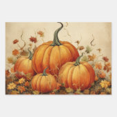 Orange Pumpkins Rustikaler Herbst Geschenkpapier Set (Vorderseite 3)