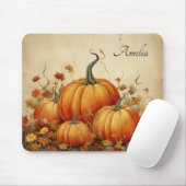 Orange Pumpkins Rustikaler Herbst Mousepad (Mit Mouse)