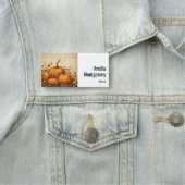 Orange Pumpkins Rustikaler Herbst Namensschild (Beispiel)