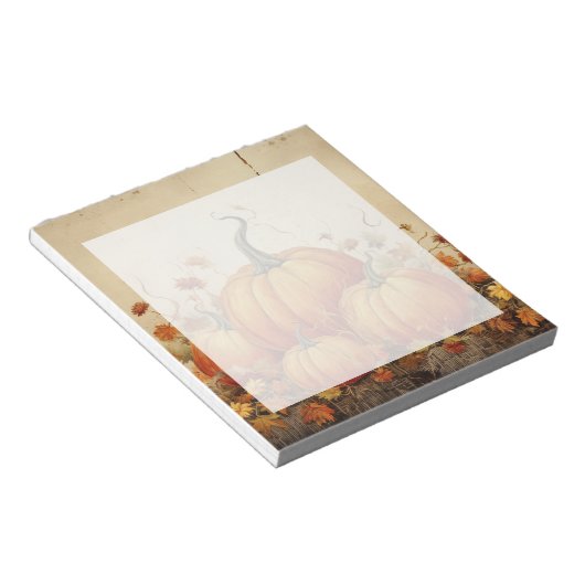 Orange Pumpkins Rustikaler Herbst Notizblock (angewinkelt)