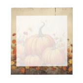 Orange Pumpkins Rustikaler Herbst Notizblock (Vorderseite)