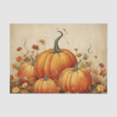 Orange Pumpkins Rustikaler Herbst Seidenpapier (Vorderseite)