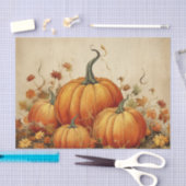 Orange Pumpkins Rustikaler Herbst Seidenpapier (Handwerk)