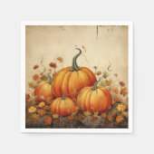 Orange Pumpkins Rustikaler Herbst Serviette (Vorderseite)