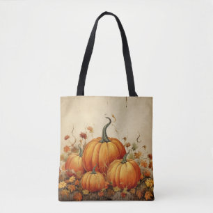 Orange Pumpkins Rustikaler Herbst Tasche