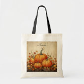Orange Pumpkins Rustikaler Herbst Tragetasche (Vorne)