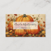 Orange Pumpkins Rustikaler Herbst Visitenkarte (Vorderseite)