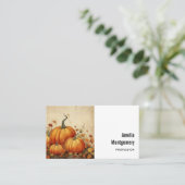 Orange Pumpkins Rustikaler Herbst Visitenkarte (Stehend Vorderseite)